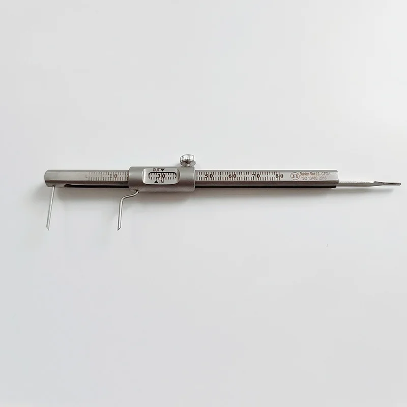 Stainless Steel Dental Implant Pen-Type Caliper Depth Gauge Vertical Positioning Measuring Ruler for Oral Surgery