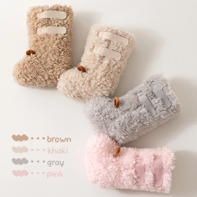 Baby Winter Leg Warmer Booties Cute Infant Sock Boots Anti-slip Toddler Pre-walker Shoes Newborn Photo Props 0-18M