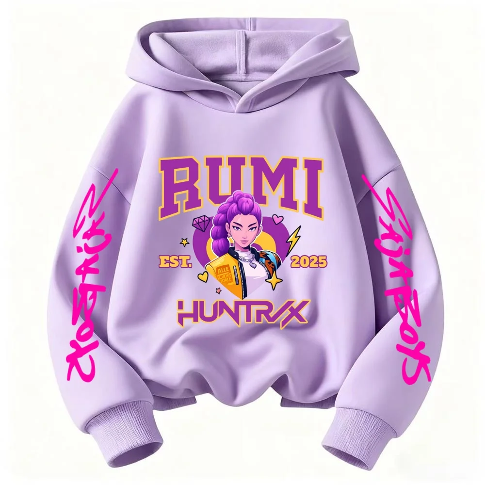 2025 KPop الشيطان هنتر الكرتون فتاة صبي مقنعين البلوز Kawaii الأطفال الكورية موجة قمة الموضة غير رسمية #3