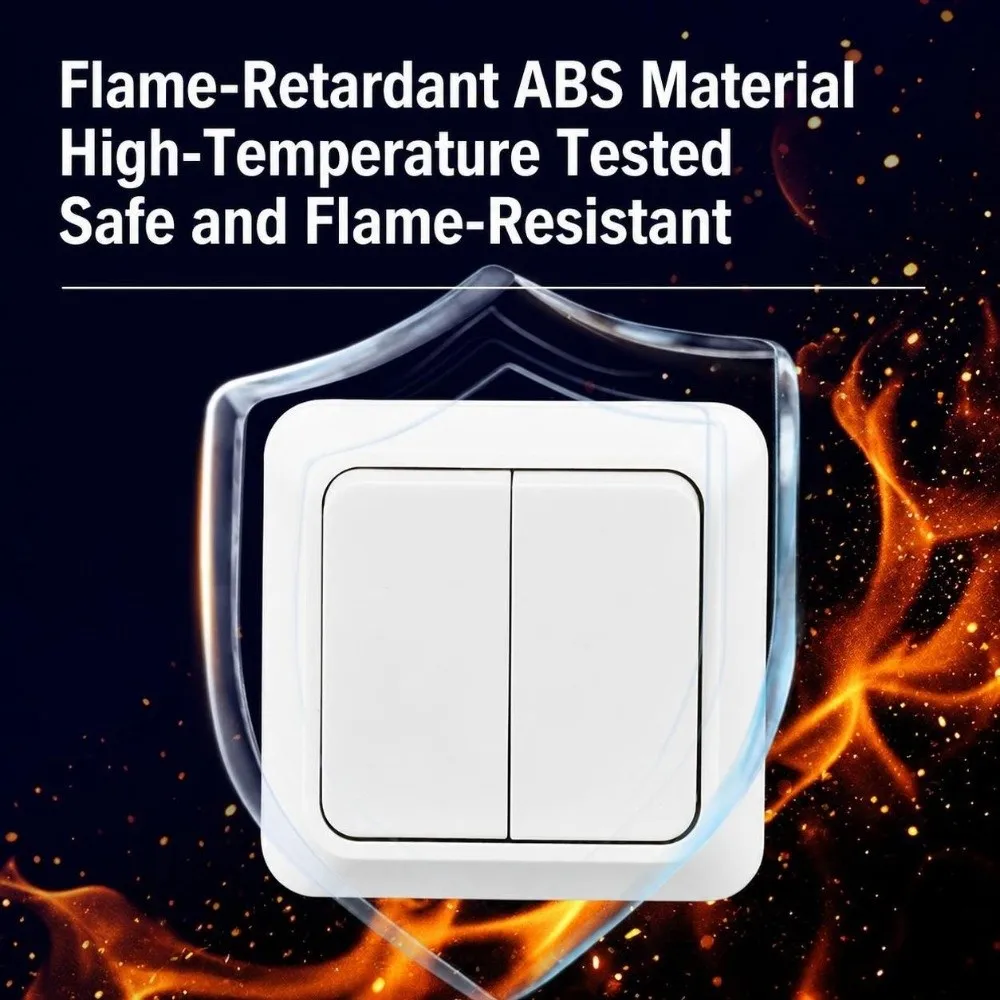 Classic White Wall Switch EU Standard Flame Retardant Rocker Light Switch Wall Surface Mount Surface Mount Switch