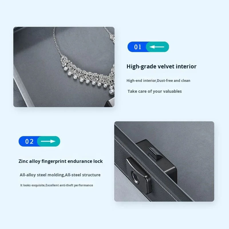 Storage Table Hidden Ceiling Security Fingerprint Access Drawer for Jewelry and Household Goods