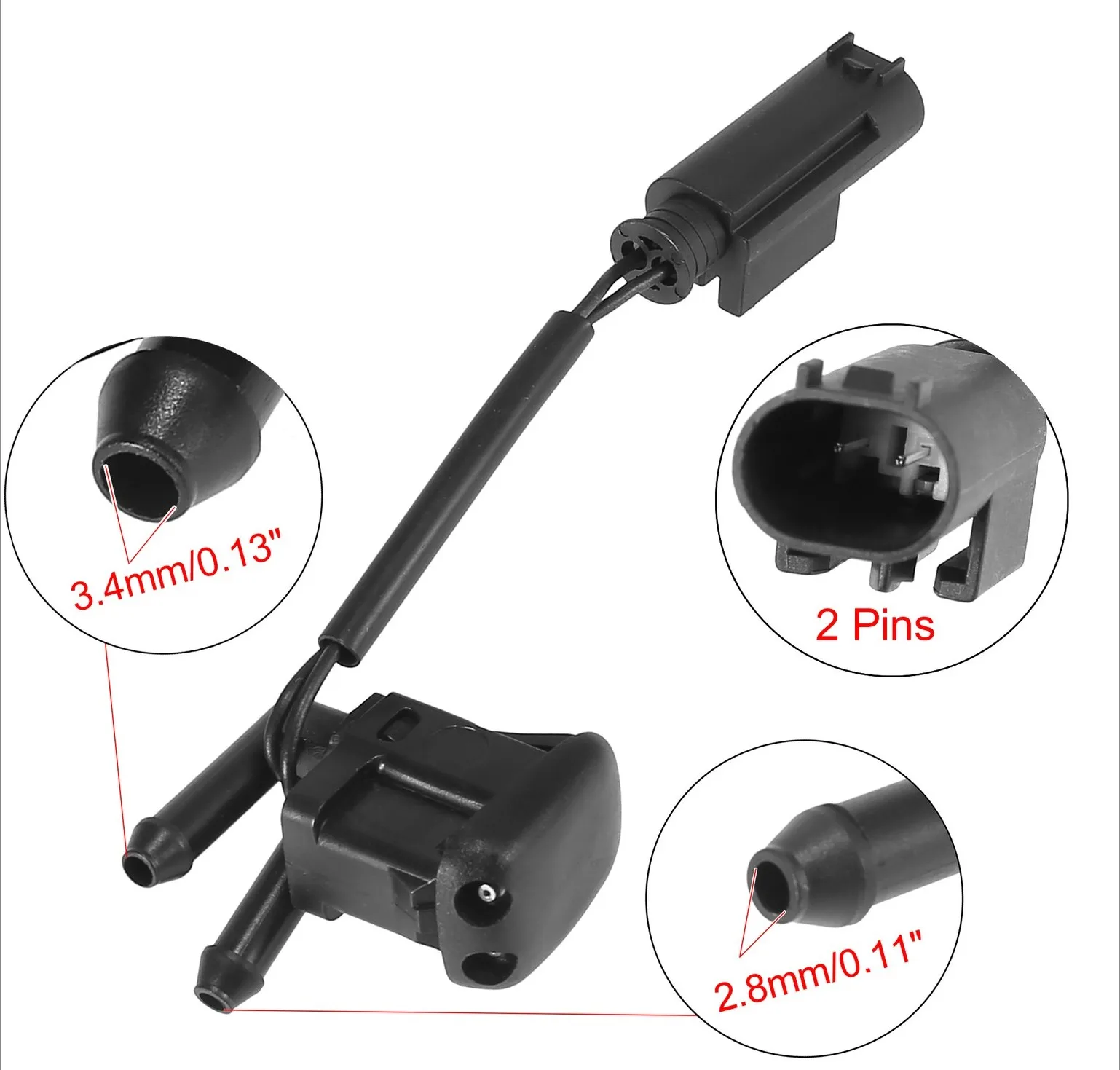 2 ชิ้น สำหรับ BMW 5 540i 97-03 หัวฉีดน้ำล้างกระจกหน้ารถ พร้อมระบบทำความร้อน