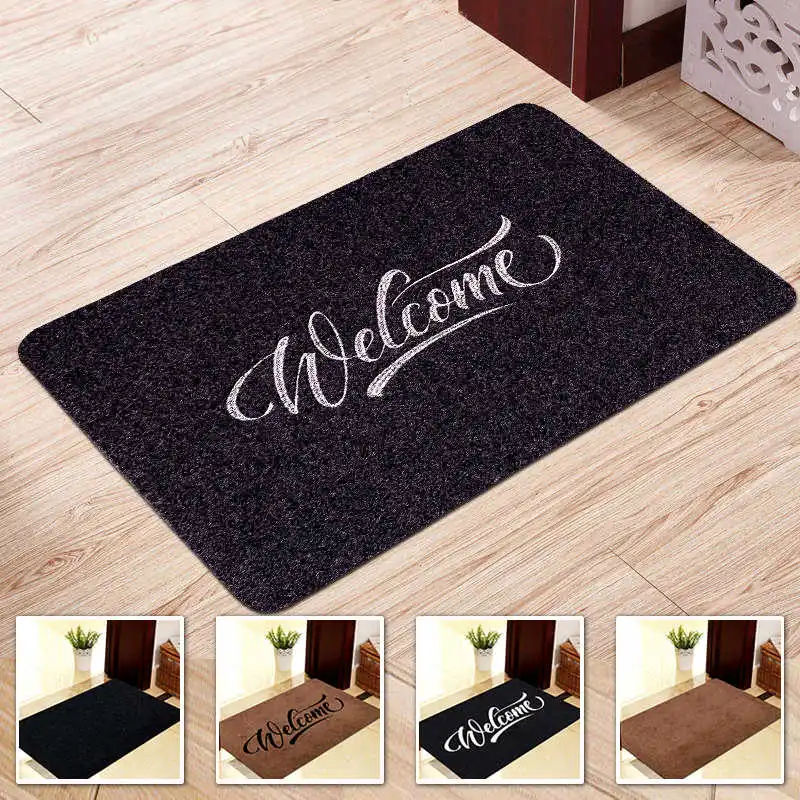 

Home Decorative Front Door Mat Entrance Doormat 40x60cm Polyester Dark Grey Coffee TPR Non Slip Floor Mat Carpet Welcome Mats