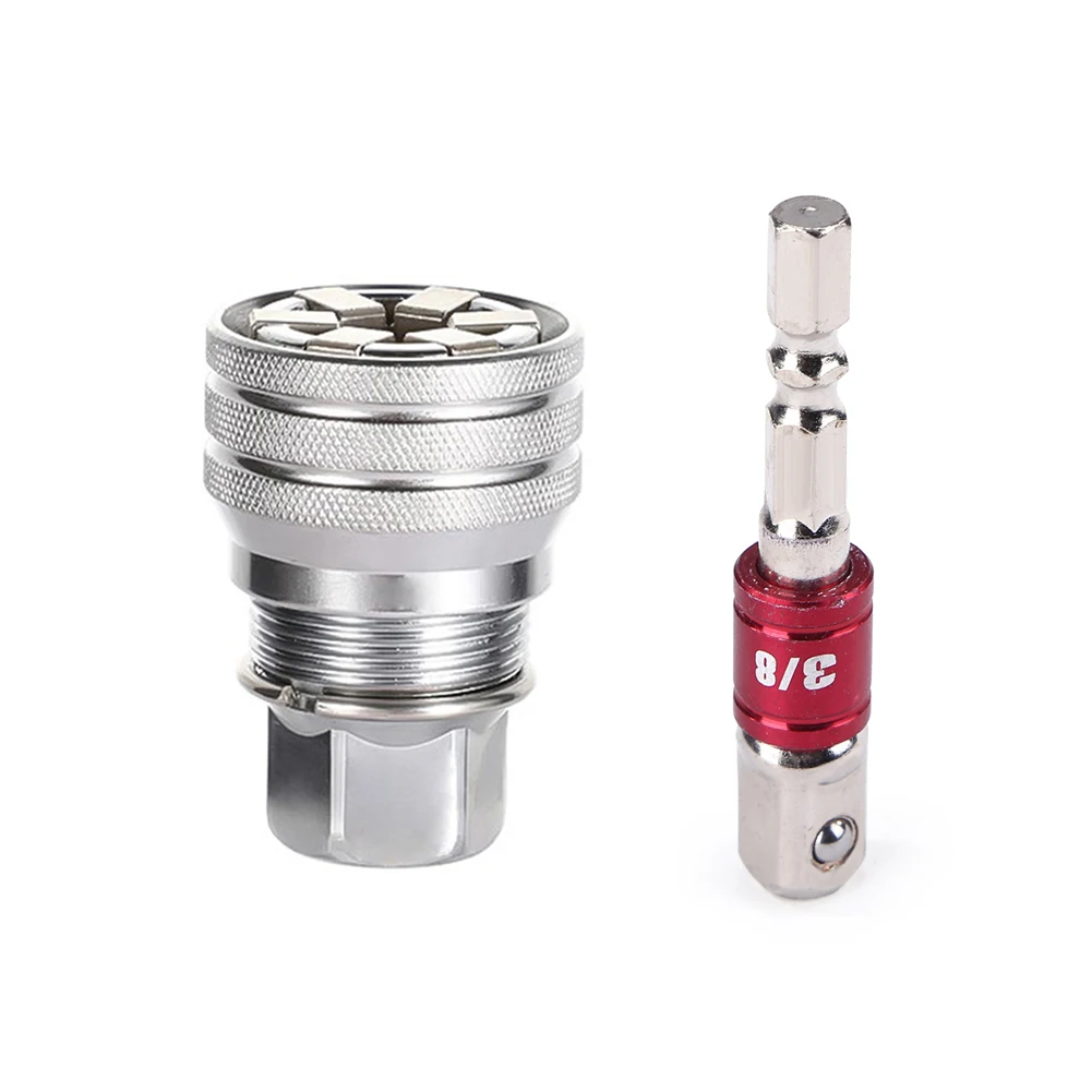 

10-19mm Multifunction Wrench Sleeve Adjustable Drive Socket Wrench Sleeve Screw Wrench Socket for Torque Wrench and Power Drill