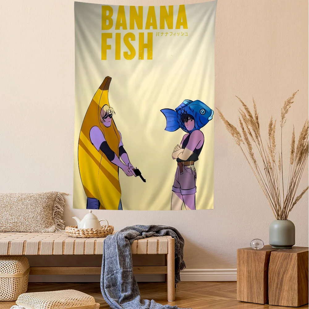 Anime BANANA FISH Hängender böhmischer Wandteppich, indischer Buddha, Wanddekoration, Hexerei, böhmischer Hippie, günstiger Hippie-Wandbehang