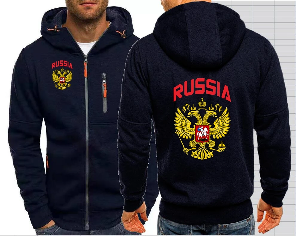 CCCP Emblem Russia Flag Men\'s Jackets Hooded Coats Zipper Sweatshirts Male Jacket Mens Clothing Outerwear Russian Federation