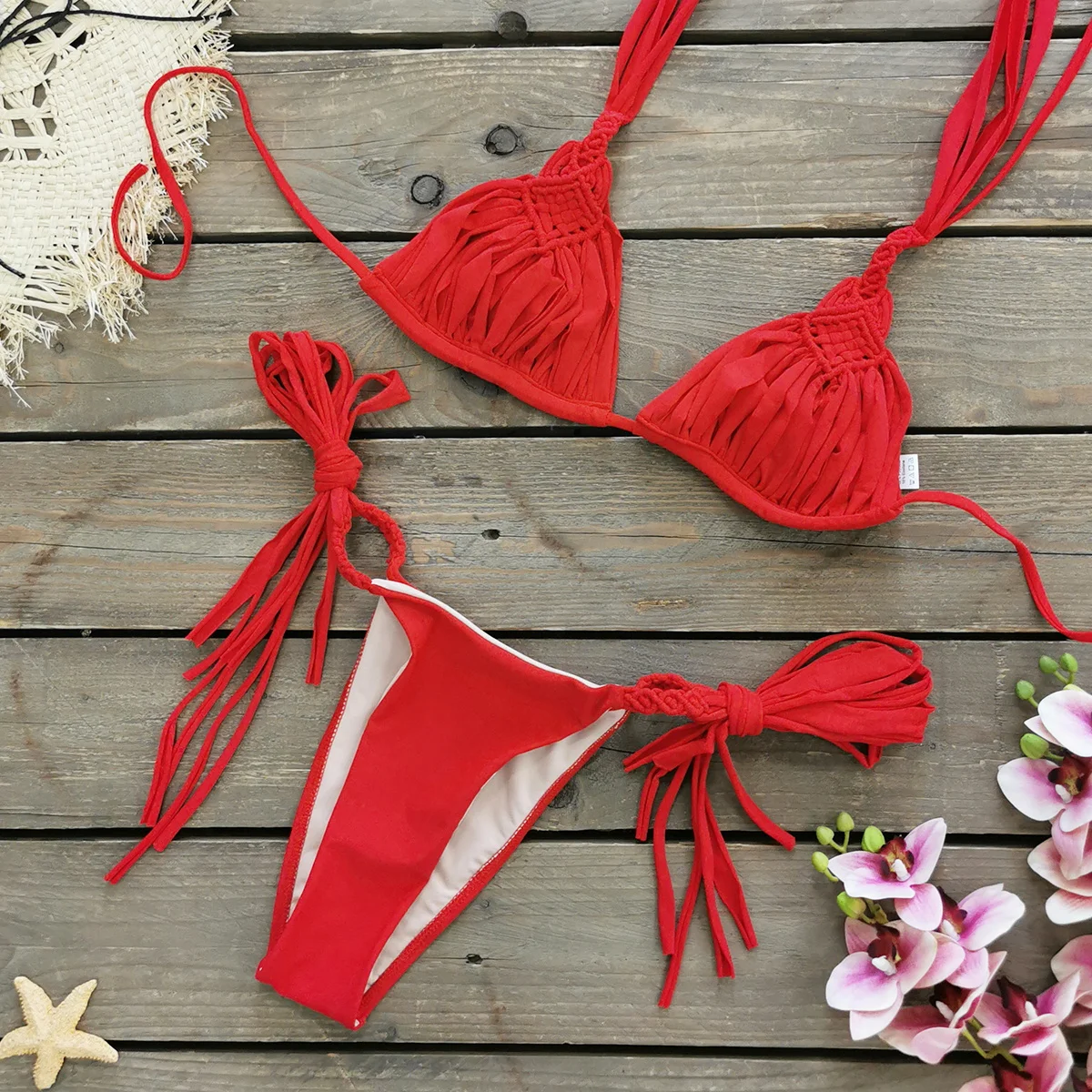 2024 Hot Sale Bikini Set Swimwear For Women Solid Color Micro Bikini Strap Biquini Mujer swimsuit Beachwear Female Bathing Suit