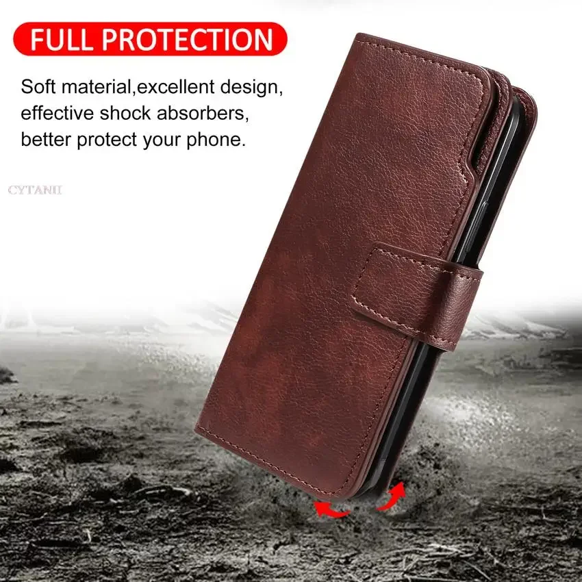 Leder Neun Karten Brieftasche Fall Für Samsung Galaxy S24 Ultra S23 FE S22 S20 S21 Plus S10 S9 S8 Plus Hinweis 20 Telefon Abdeckung – Detail 14