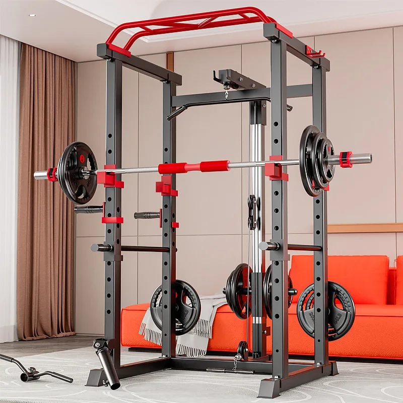 Home Squat Rack Multifunktionsrahmen Gantry Frame Fitness Langhantel Bankdrücken Umfassendes Trainingsgerät integriert