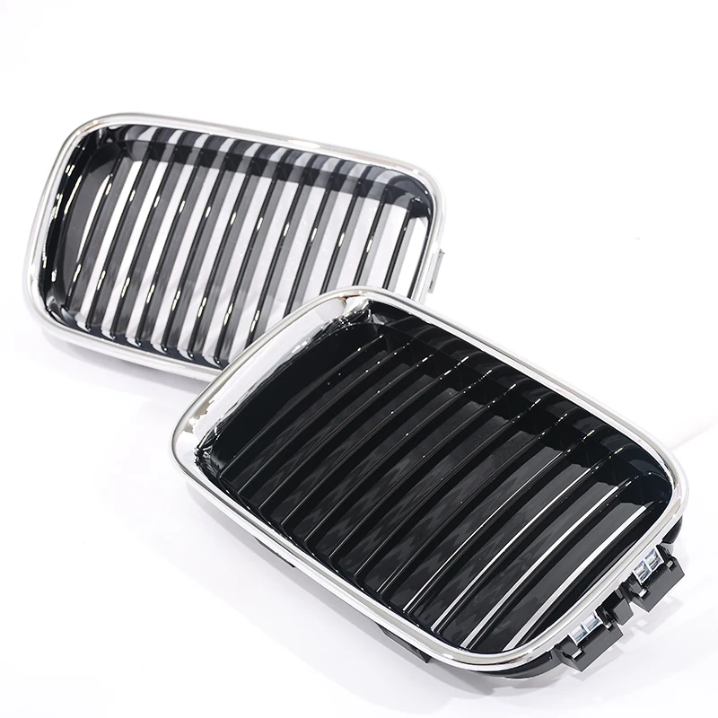 Single Line Chrome Frame Silver Grill Kidney Grill For BMW 3 Series E36 Pre-LCI Coupe Sedan 1992-1996 316i 318i 320i 325is view 3
