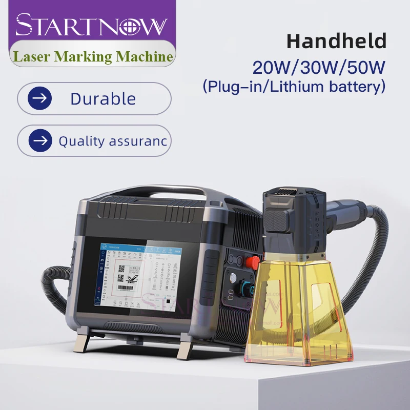 Startnow Handheld Fiber Laser Marking Machine 20W 30W Portable Metal Engraver For Steel Aluminum Logo QR Code VIN Permanent Mark