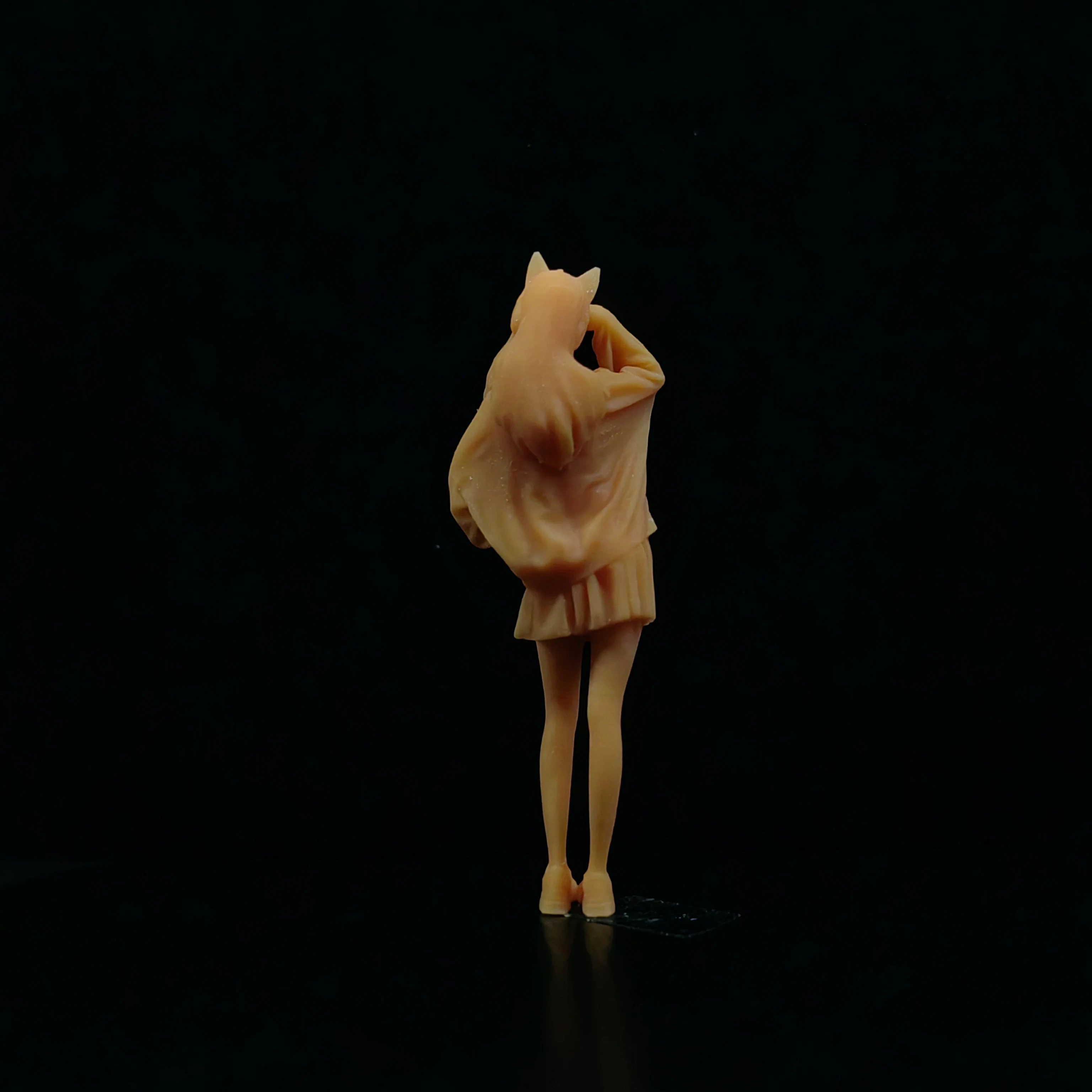 1/64 1/43 Schaal Model Hars Kat Oor Headset Leuke Girluncolored Miniatuur Diorama Handgeschilderde T424