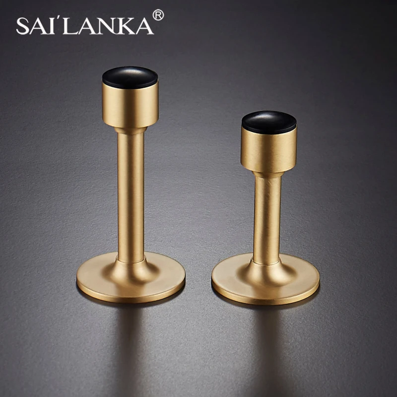 SAILANKA Brass Door Stopper Hole Free Bathroom Door Stopper Heavy Duty Floor Tope Puerta Security Protection Modern Hardware