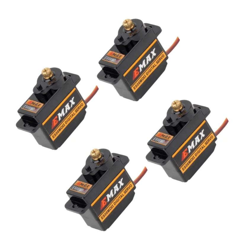 1/2/4 pces original emax es08mdII es08md ii servo digital 12g/2.4kg/mini engrenagem de metal de alta velocidade para drone de corrida correção asa drone