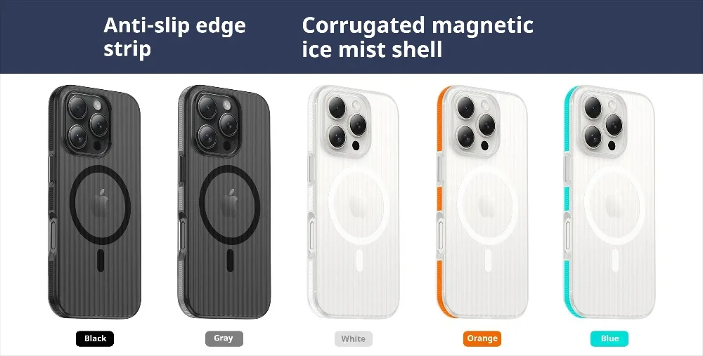 3D Corrugated For Magsafe Magnetic Phone Case For iPhone 18 17 Air 16 E 15 14 13 12 Pro Max Plus Non-slip Hard Matte Clear Cover