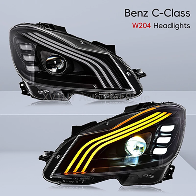 

Фары для Mercedes Benz C-Class W204 C180 C200 2011-2014, автомобильные фары, светодиодный седан, модифицированные лампы в стиле Maybach, автоаксессуары