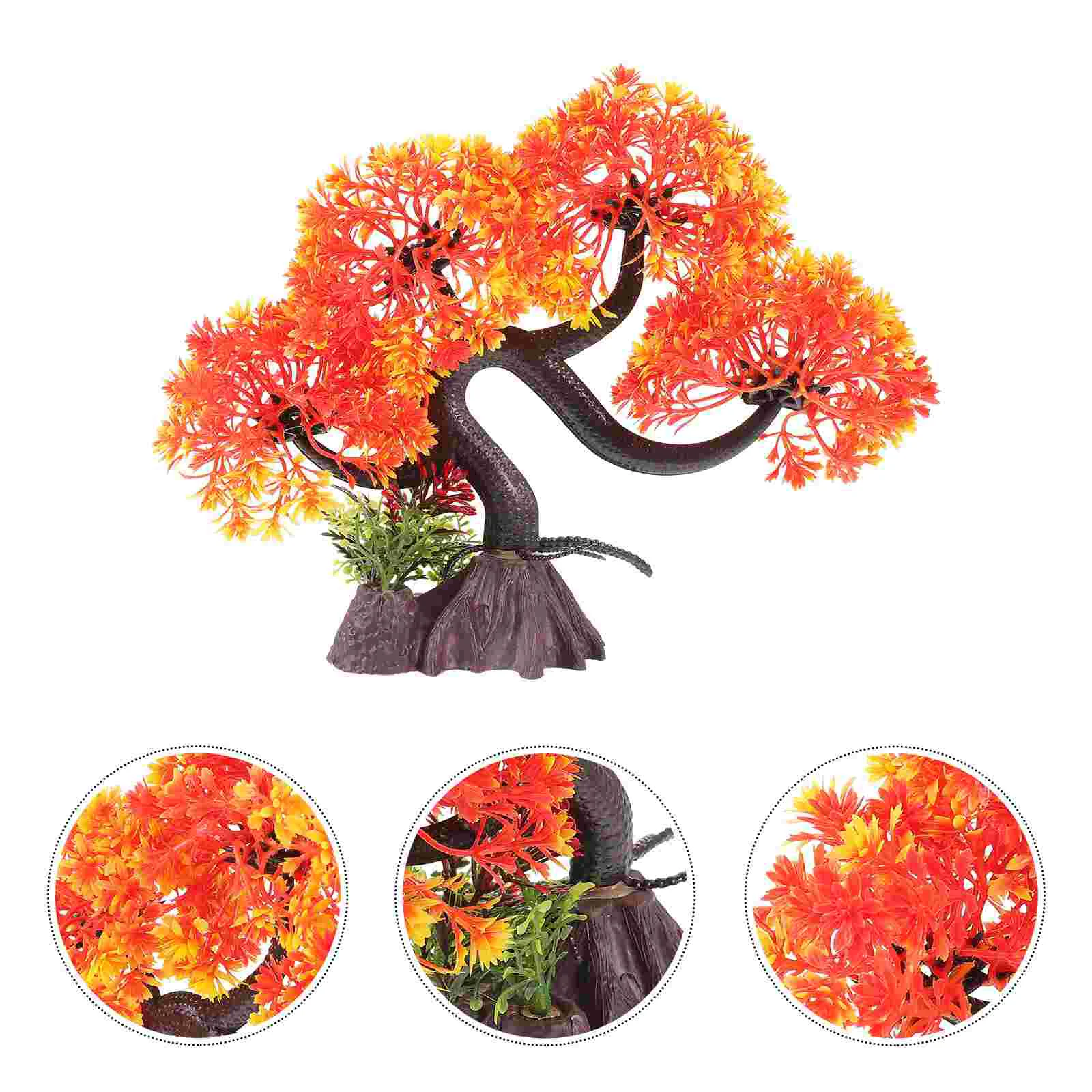 

Simulated Big Tree Fish Tank Feeder Bonsai Aquarium Fake Model Decoration Decors