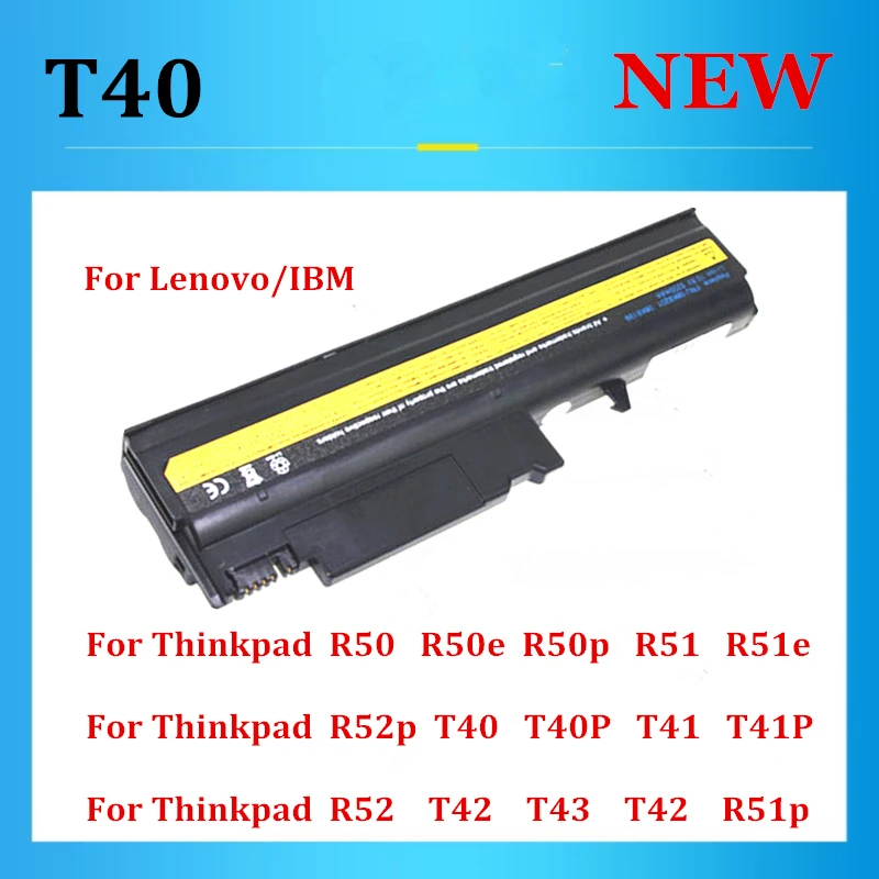 

T40 Laptop Battery For Lenovo IBM Thinkpad R52p T40 T40P T41 T41P T42 T42 T43 08K8194 92P1010 92P1011 92P1058 92P1060