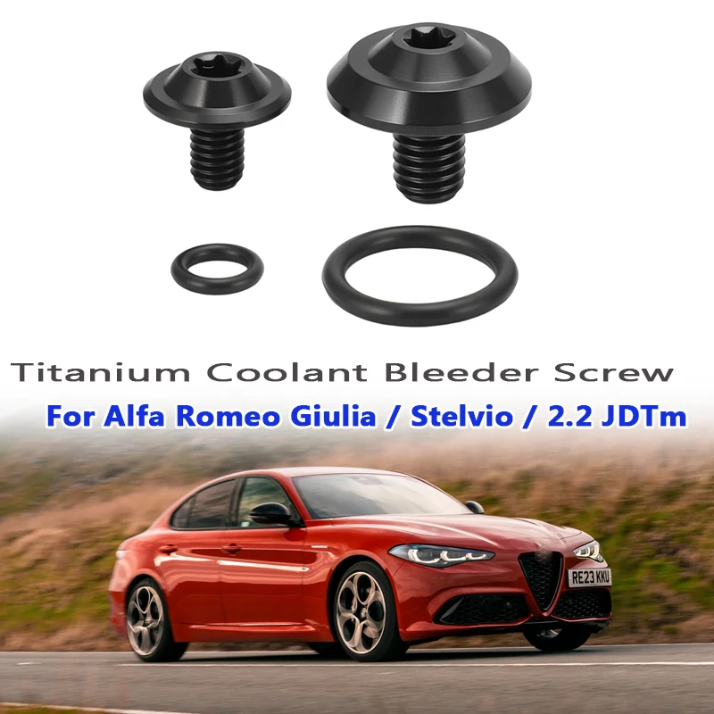 

Титановые винты для прокачки охлаждающей жидкости, 2 шт., для 2.0L Alfa Romeo Giulia/Stelvio, 2,2 JTDm и 2,9 V6