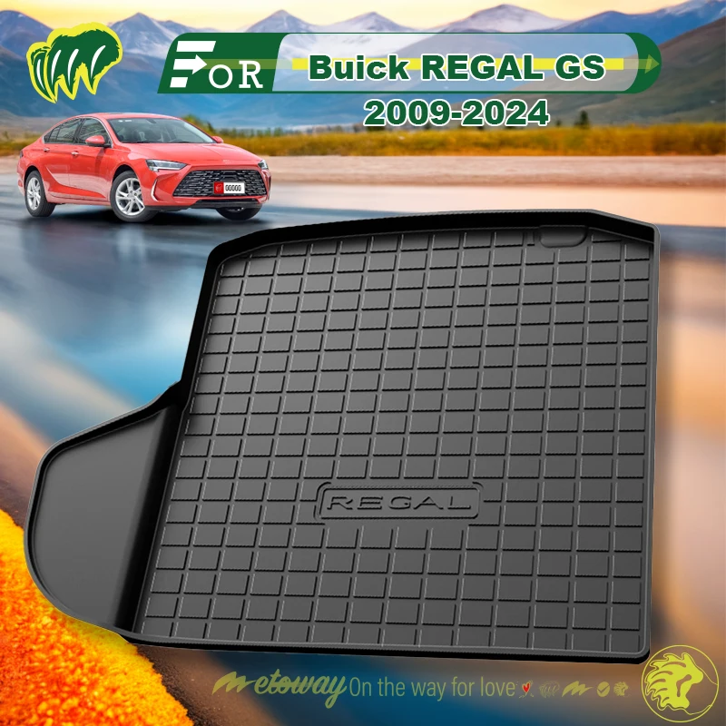 

For Buick REGAL GS 2009-2024 Custom Fit Car Trunk Mat All Season Black Cargo Mat 3D Shaped Laser Measured Trunk Liners