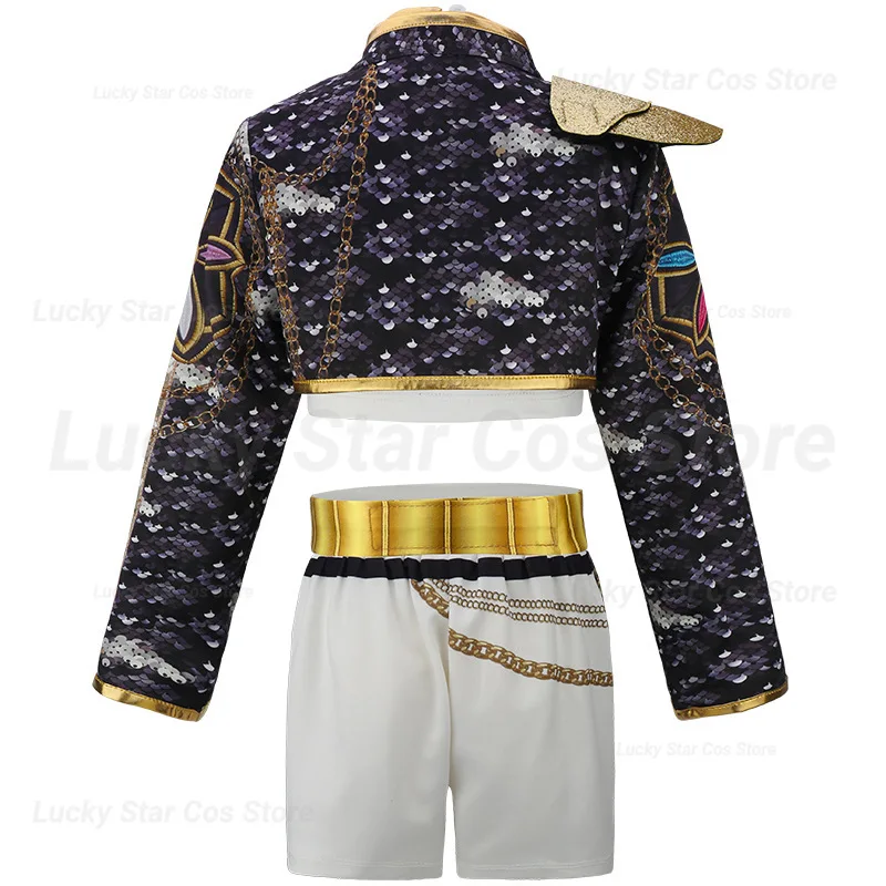 K-pop لزي شيطان هنتر رومي الهالوين التأثيري للفتيات الساخنات عرض زي أسود لامع مجموعة ملابس الهالوين للفتيات أنيمي #5