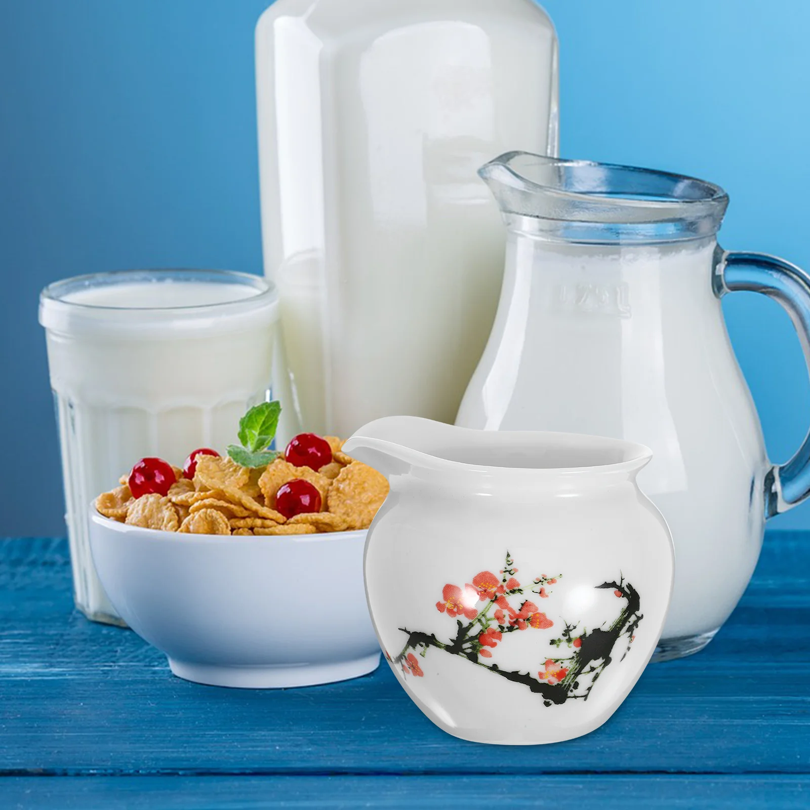 

Ceramic Milk Pitcher Gravy Boat Sauce Jug Spout Salad Dressing Serving Creamer Container Exquisite Craftsmanship Indoor Outdoor