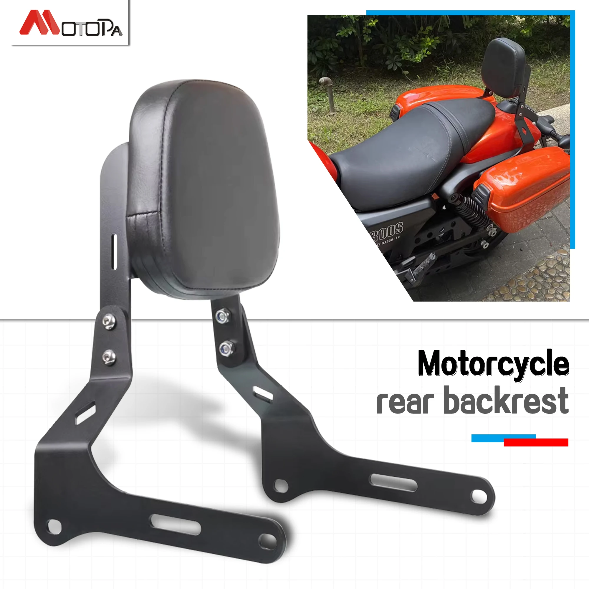 

Motorcycle SRV300 SRV250 Accessories Rear Passenger Backrest For QJMOTOR QJ SRV300 SRV250 SRV 250 /300