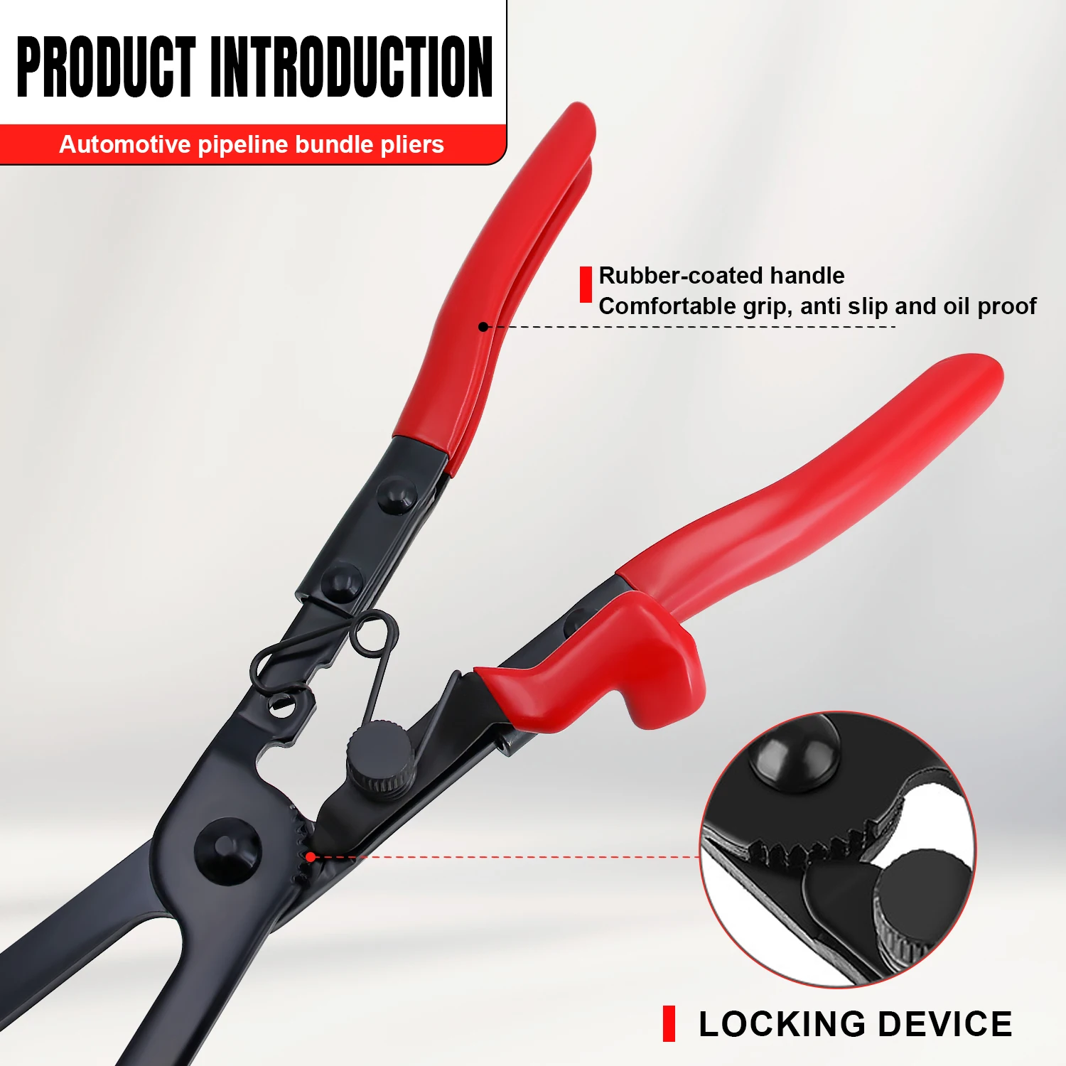 Extra Long Reach Hose Clamp Pliers for Hard-to-Reach Hoses Long Reach Hose Clamp Pliers with Locking Mechanism