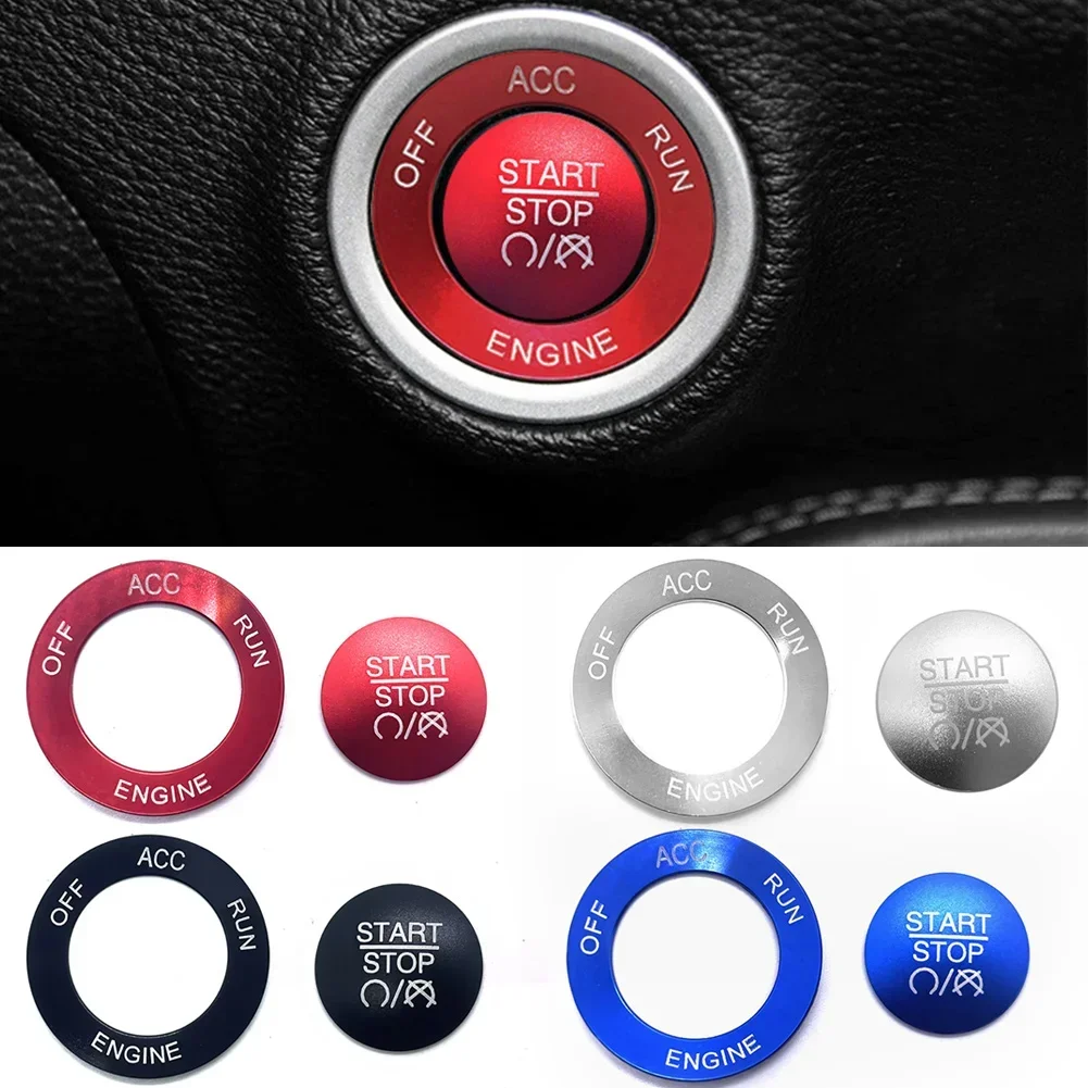 For Dodge Challenger Charger Ram Durango Car Engine Start Stop Button Cover Switch Ignition Ring Decor Car Sticker Accessories