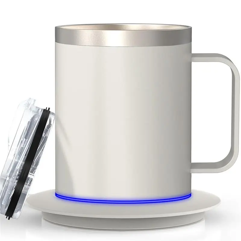 ABVC USB Powered Self Heating Coffee Mug For Desk, Heated Cup With 10 Hours Auto Shut Off, Mug Warmer Set
