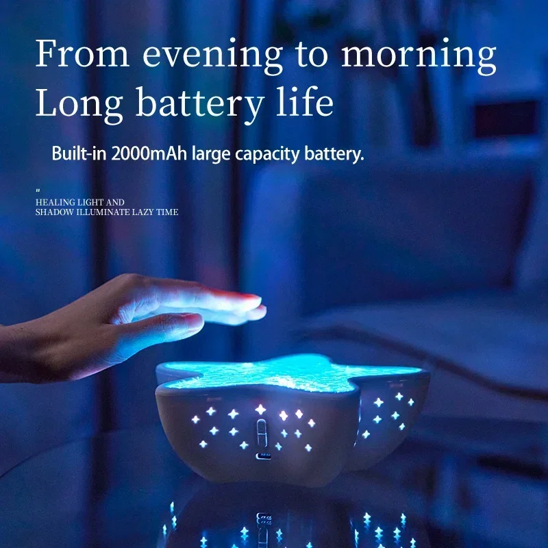 مصباح بروجيكتور حالم قابل لإعادة الشحن على شكل نجم البحر، إضاءة محيطة رومانسية لديكور حفلات المكتب وغرفة النوم والمهرجانات