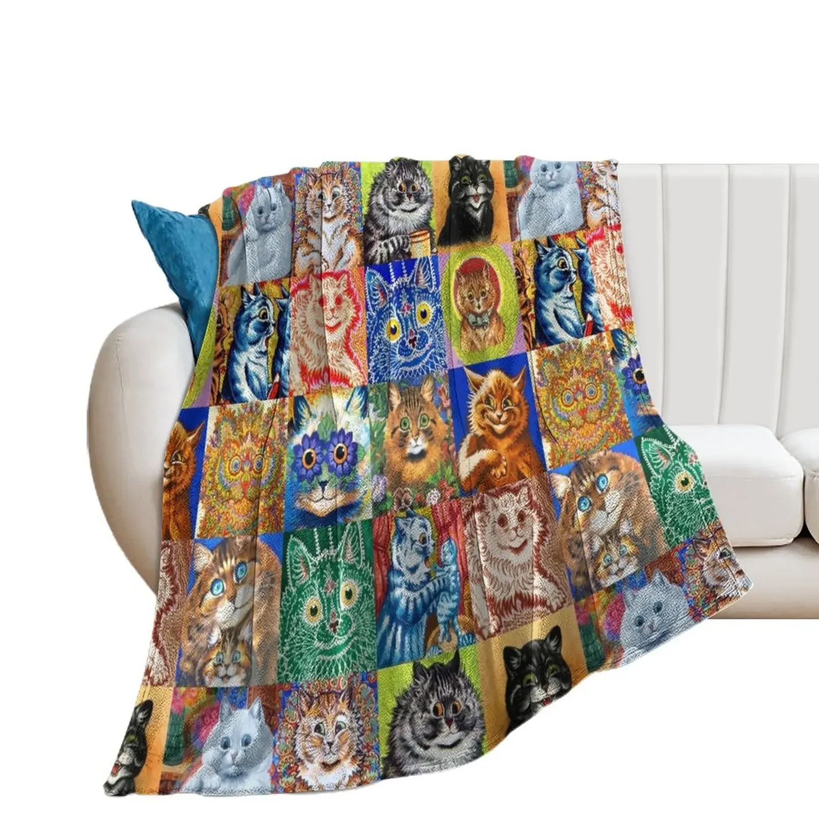 

HD LOUIS WAIN - Cats Throw Blanket Stuffeds Large Hairys Weighted Blankets