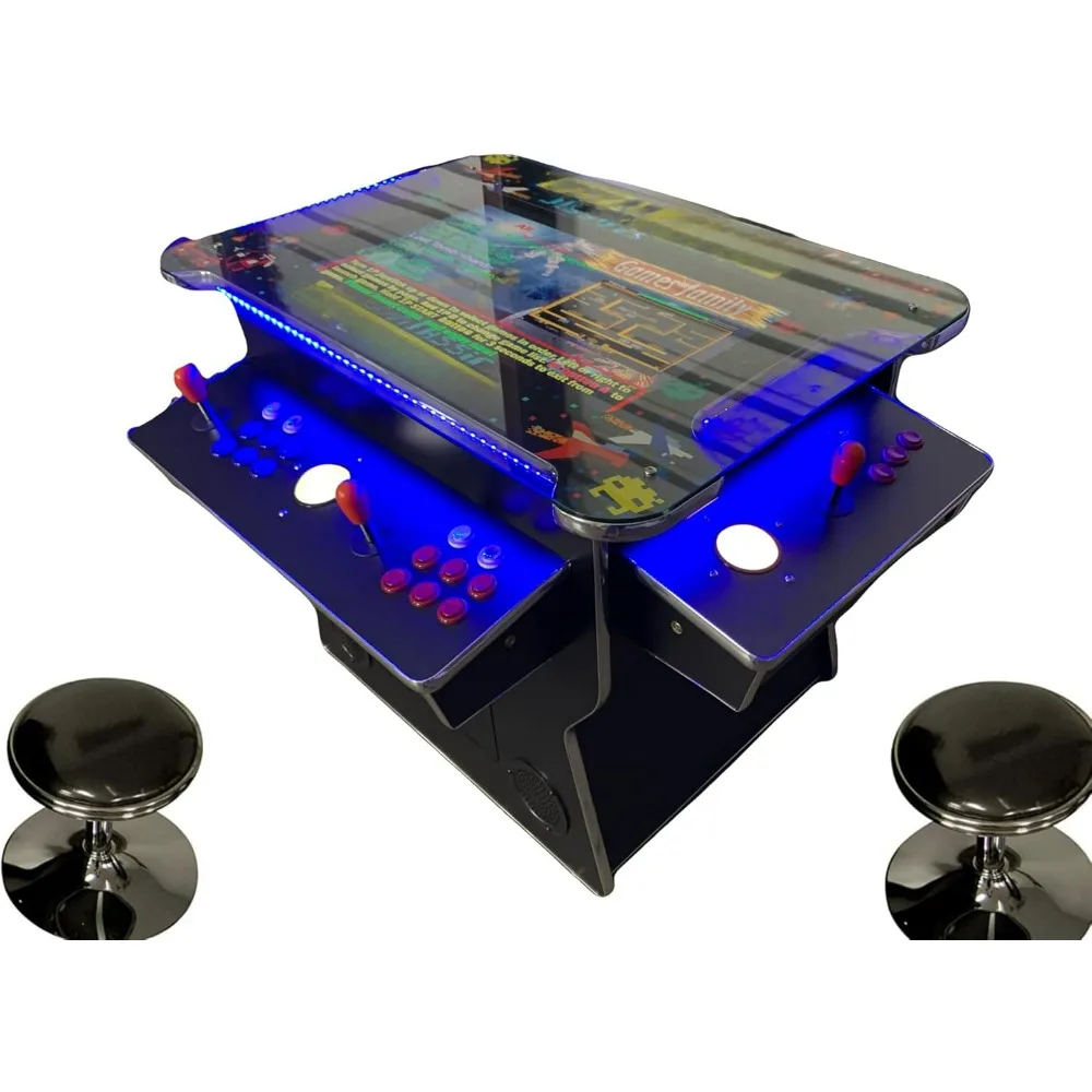 Full Size Commercial Grade Cocktail Arcade Machine  Games Lift Up / Tilt Screen 26.5 Screen Tempered Glass 2 Stools Included