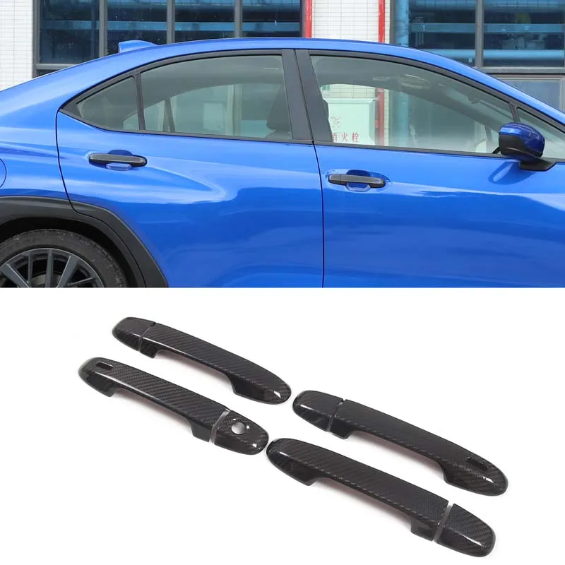 

Real Carbon Fibre Car Outer Handle Cover Trim Stickers For Subaru WRX 2022 2023 2024 Auto Exterior Accessories