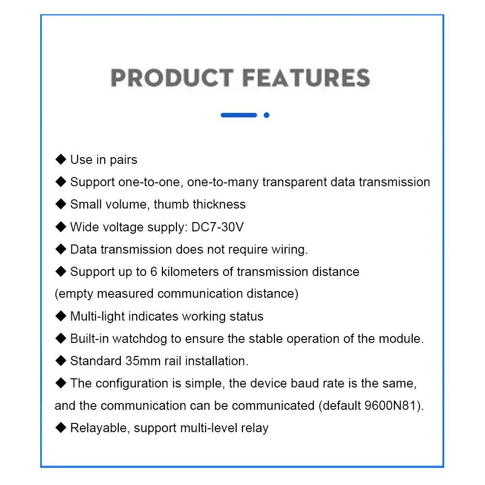2PCS Lora Wireless Data Transmission Radio RS485 Communication Module RS232 Data Transfer Repeater TTL Serial Receiver