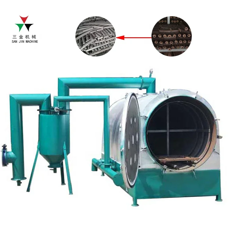 Carbon Fiber Coffee Grounds Rice Husk Briquette Continuous Horizontal Airflow Carbonization Furnace Charcoal Production Line