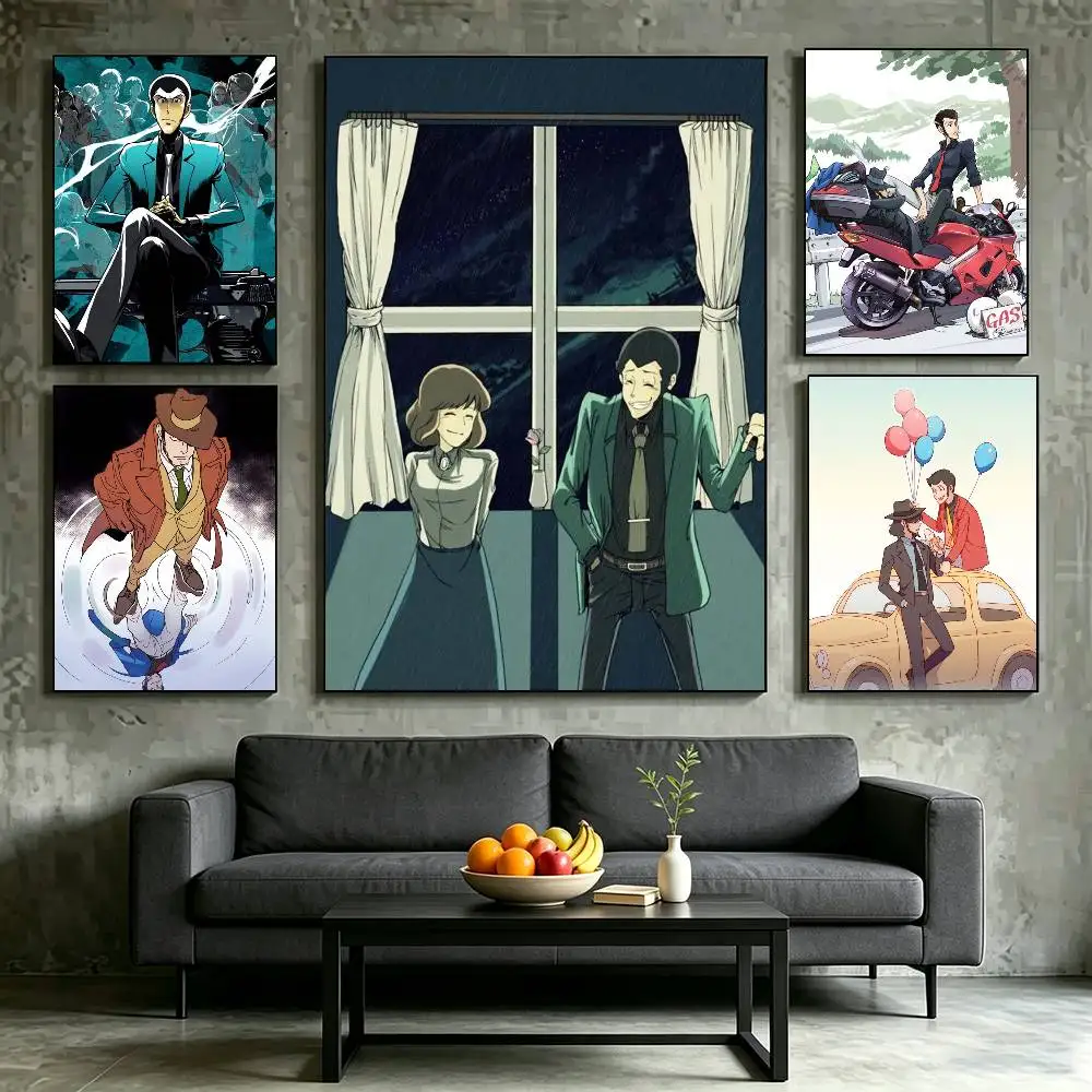 Lupin the Third anime Poster High Quality Dorm Living Room Aesthetic Wall Decoration Painting Stickers Gift