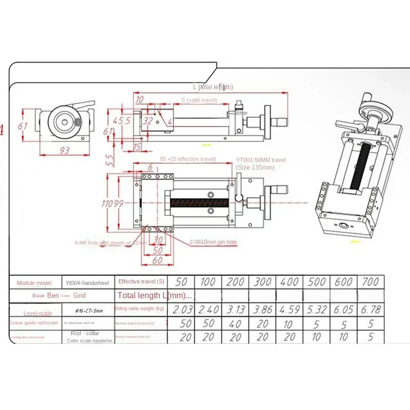 Precision Manual Ball Screw Slide Table Module Cross Platform for Instrument Parts Bearing Sliding Table Stroke 100-500