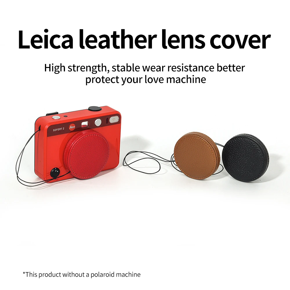 Convient pour la protection de l'appareil photo Leica Sofort 2, couvre-objectif en cuir, sangle anti-poussi�re, accessoire anti-perte Polaroid