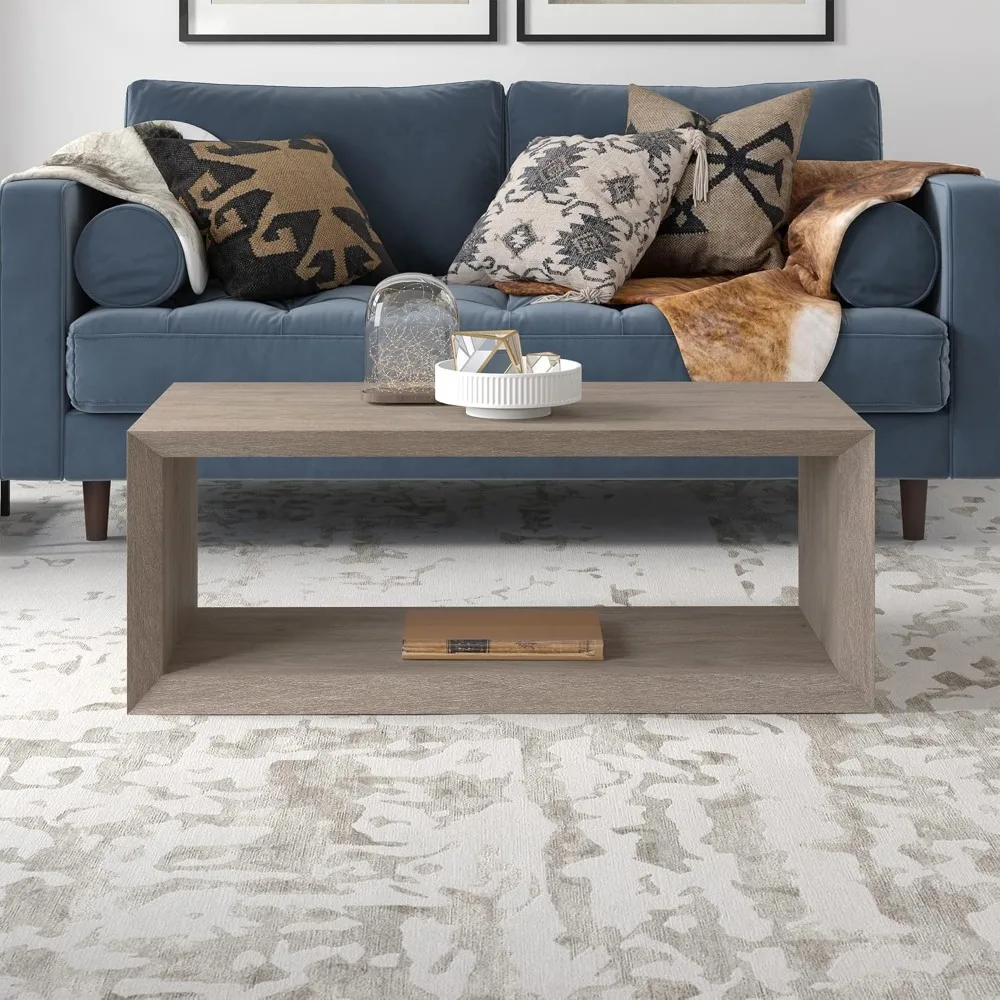 Osmond Coffee Table, 48" Wide,Grey 23.38"D x 48"W x 18"H