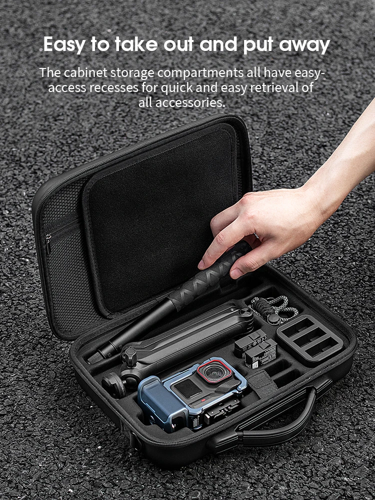 Tragetasche für Insta360 ACE Pro/Ace Pro 2 Xplorer Grip Kit Zubehör Aufbewahrungs-Reisetasche für Insta 360 114cm Selfie-Stick – Detail 9