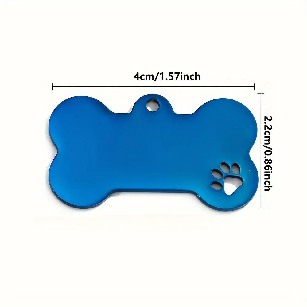 10Pcs Paw Stainless Steel Bone Keychain For DIY, Blank Tag ID Dogs, Custom Logo, Pet Dog Tag, Collar Accessories, Key Charm