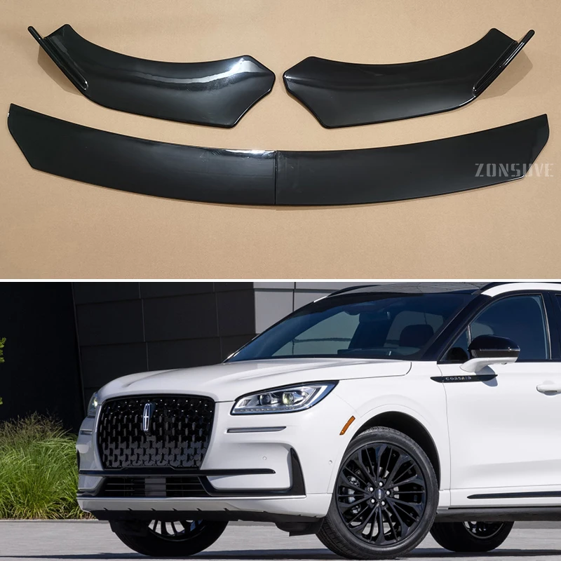 

4Pcs Body Kit Accessories Front Bumper Lip Splitter Spoiler For Lincoln Corsair 2019--2024 Year