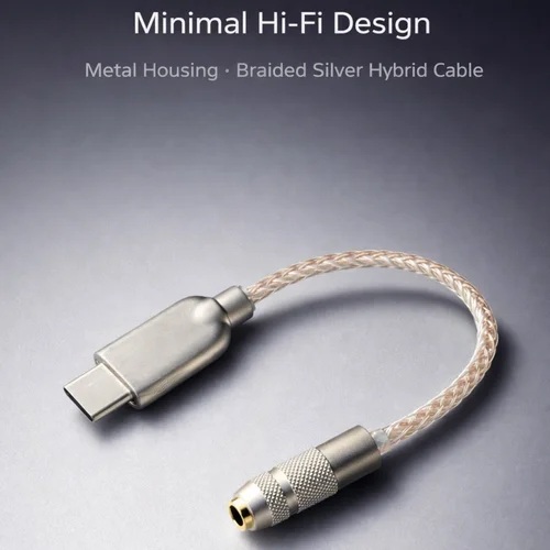 Imagen 2 del producto LingYan Digital CX31993 USB-C DAC con AMP MAX97220, adaptador de audio de alta resolución de 32 bits y 384 kHz, metal CNC, cable audiófilo