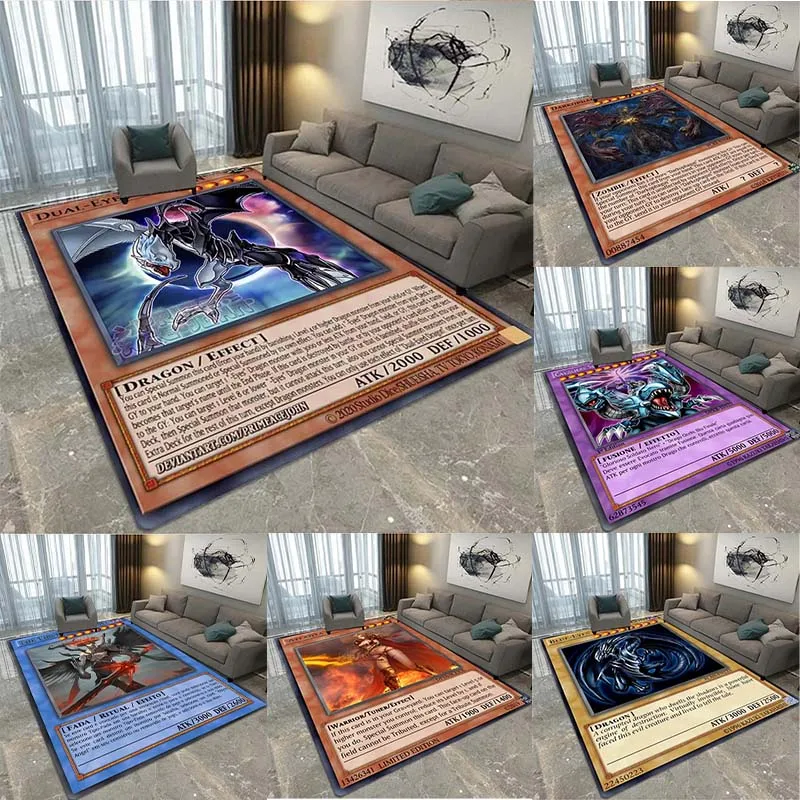 Anime Carpet Large Size Yu-Gi-Oh Monster Card Living Room Bedroom Sofa Door Mat Decorative Carpet Children's Non-slip Floor Mat