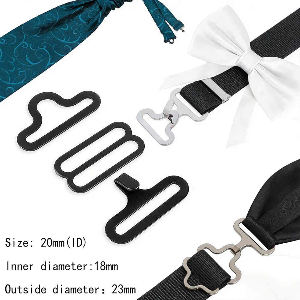 

25-100 Sets Adjustable Cravat Clips & Necktie Hooks, Bow Tie Hardware Fasteners for DIY Straps, Men's Formal Accessory Kit