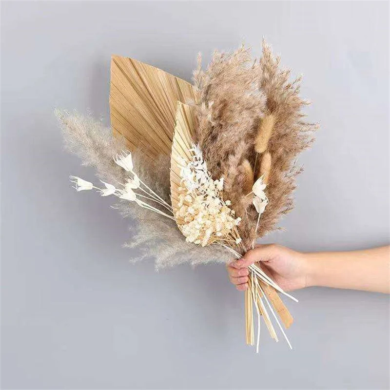 

Boho Dried Flower Bouquet for Rustic Wedding Decoration,Dried Pampas Grass Autumn Home Decor Party Floral Arrangement,Vase Decor