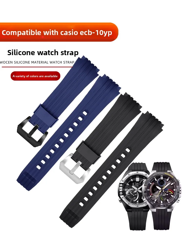 Adecuado para la correa de reloj Casio Edifice ECB-10, correa de silicona octogonal rural para hombre