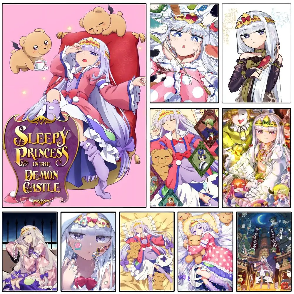 Anime Sleepy P-Princess in the Demon Castle Poster  Self-adhesive Art Waterproof Paper Sticker Coffee House Bar Room Wall Decor