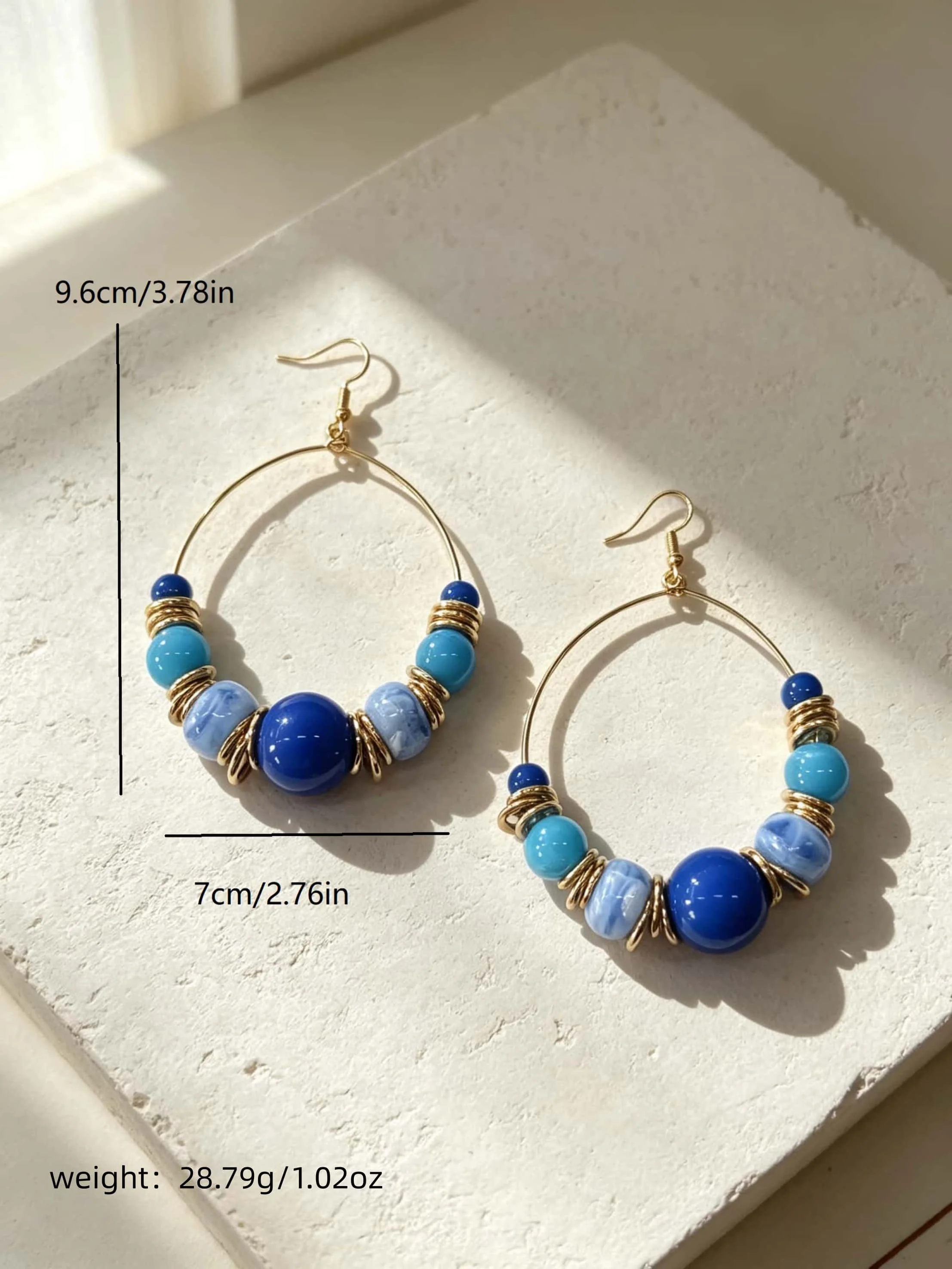 Large Bead Hoop Earrings - Image 4